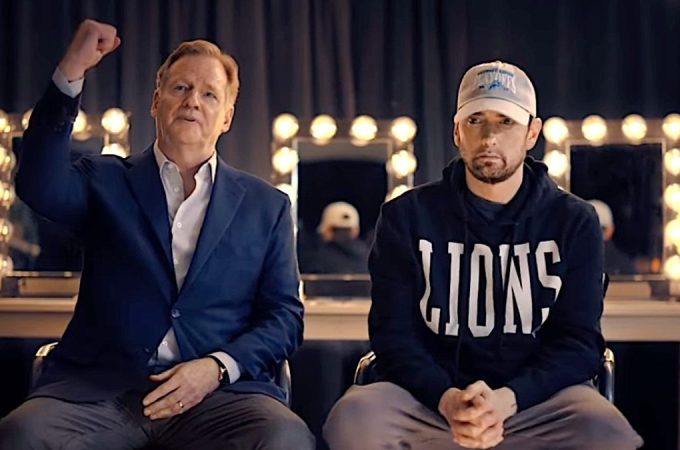 Eminem Promotes NFL Upcoming Draft “Live from the D!”